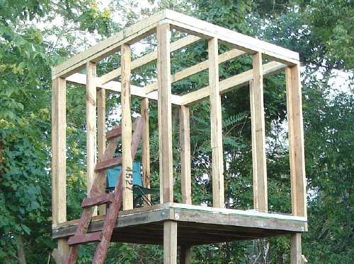 Deer blind frame close-up